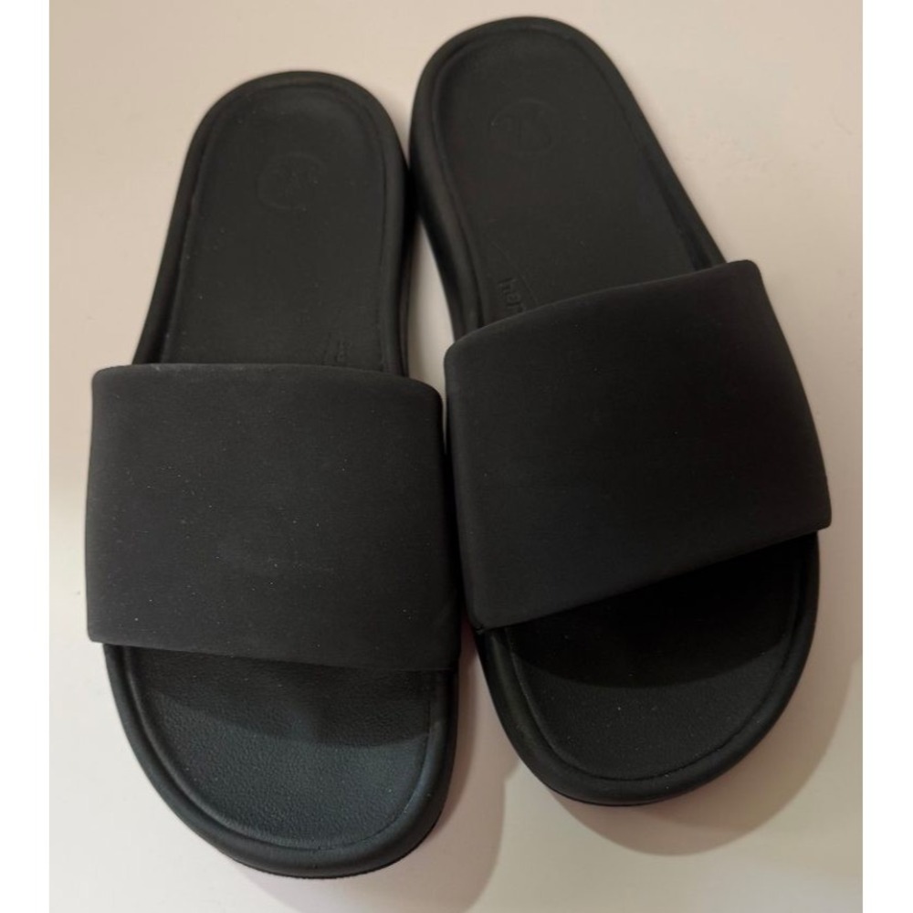 Lululemon Restfeel Slides Womens Sz 8 Black Single Band Cushioned Slides Slip-On